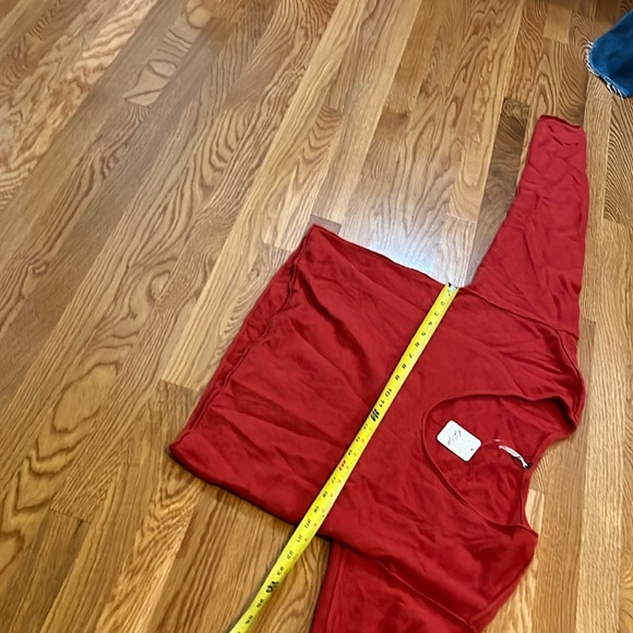 NWT Free People Harmony Cashmere V Sweater in Red. Size Small - Picture 12 of 15